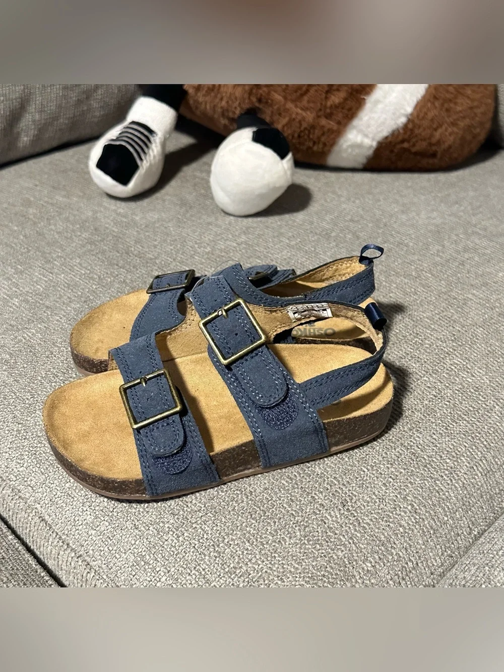 OshKosh B'gosh Kids Navy Blue Double-Buckle Slingback Sandals